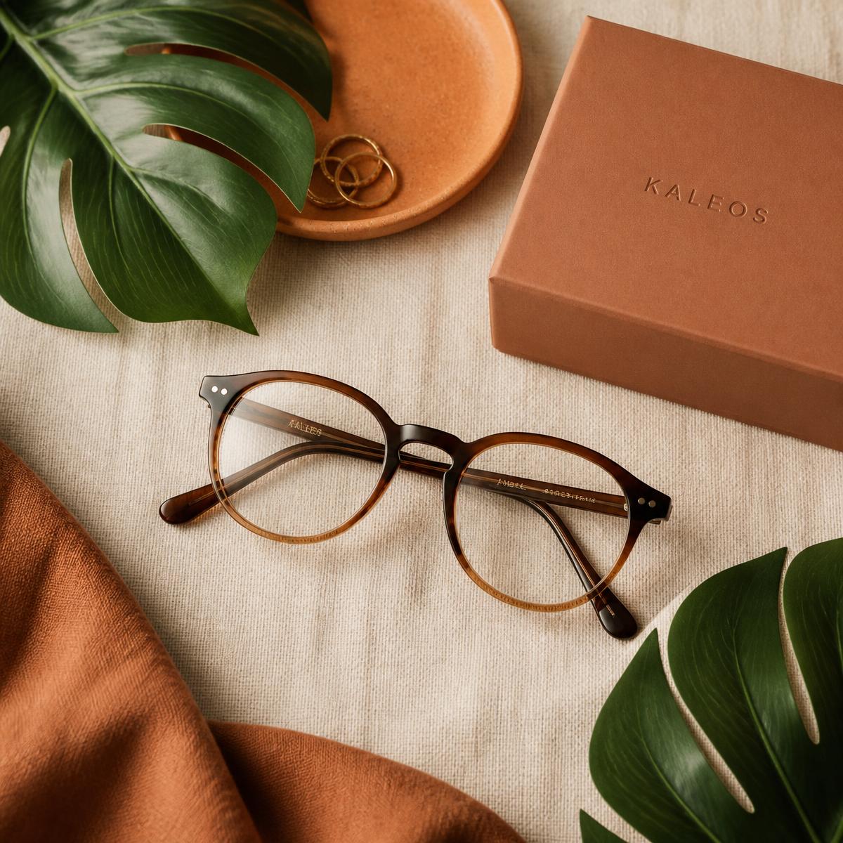 Lentes premium sobre lino cálido
